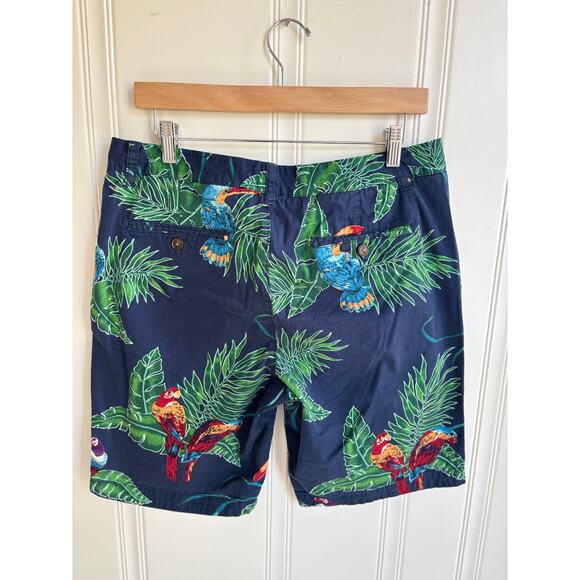Bonobos Tropical Parakeet Leaf Print Chino Short 9" Inseam Mens W33 - Picture 2 of 6